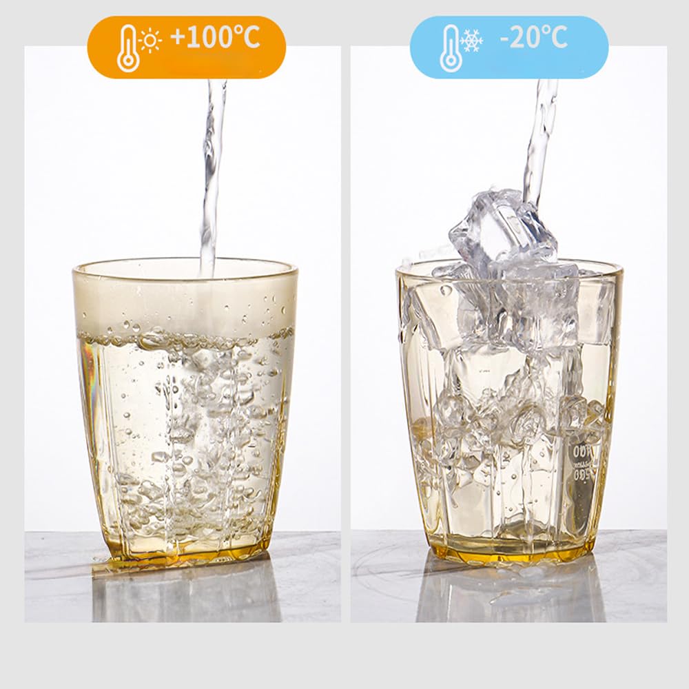 PIVXAZQ 6-piece colourful translucent acrylic reusable sturdy drinking mugs for kids, home, dorms and outdoor use