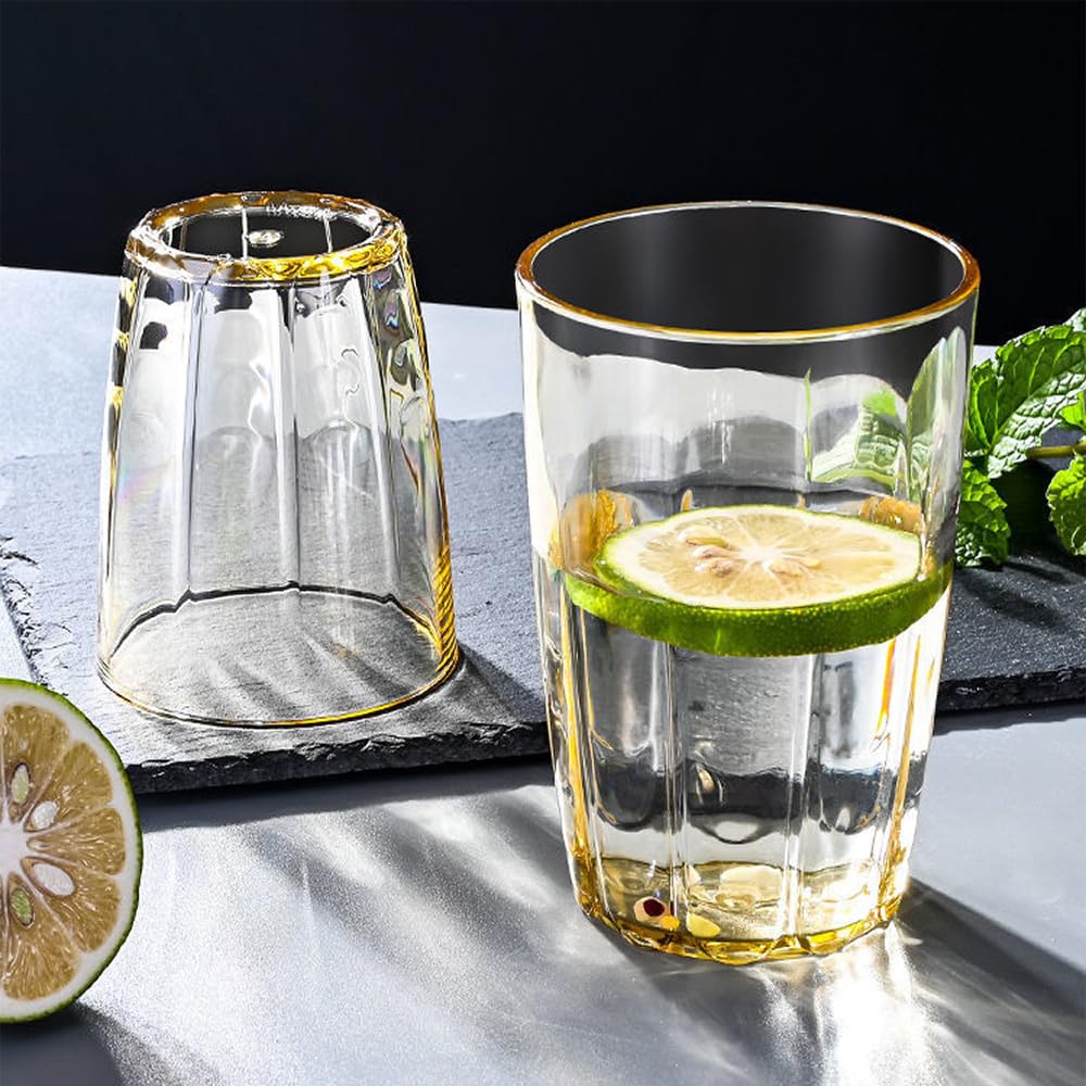 PIVXAZQ 6-piece colourful translucent acrylic reusable sturdy drinking mugs for kids, home, dorms and outdoor use